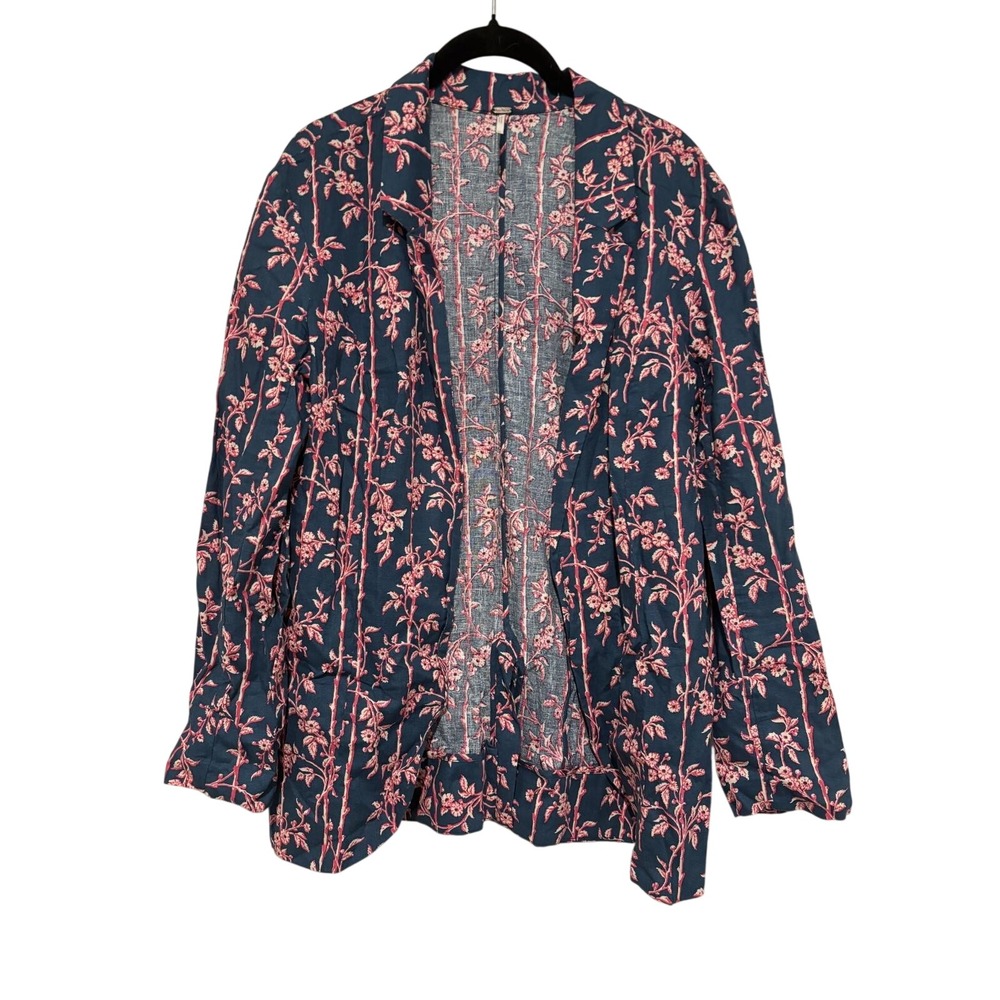 Women's Free People very oversized XS blue floral /blazer jacket #1273 new